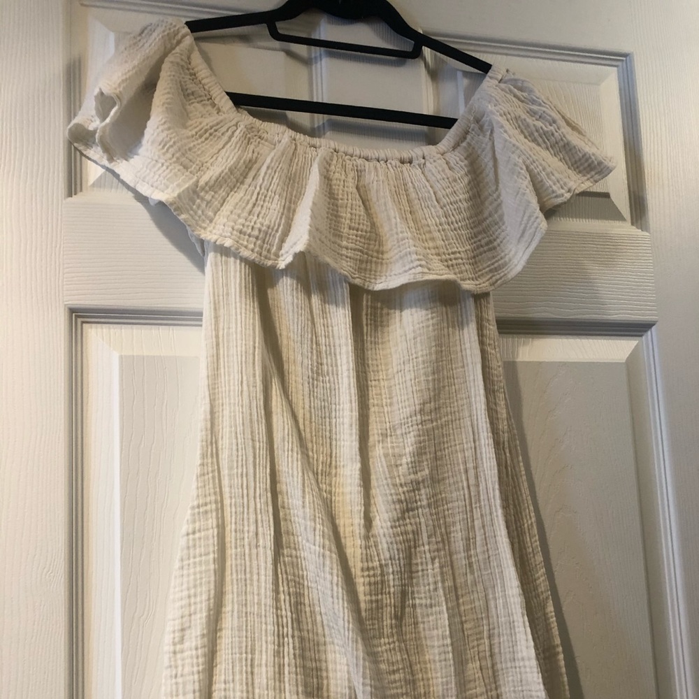 Off the shoulder white dress